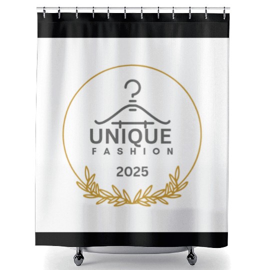Black And Gold Minimalist Fashion Logo Shower Curtains