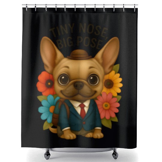Tiny Nose Big Pose Chihuahua Back to School  Shower Curtains