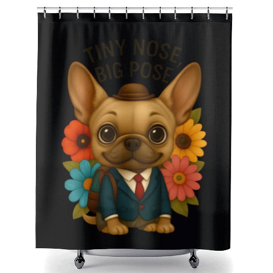 Tiny Nose Big Pose Chihuahua Back to School  Shower Curtains