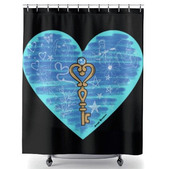 Girlhood in light blue Shower Curtains