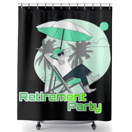Relaxing Retirement Party Illustration Shower Curtains