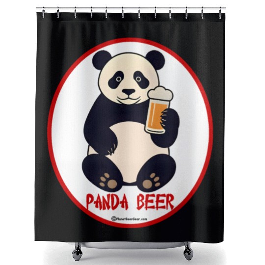 Panda Beer  Shower Curtains