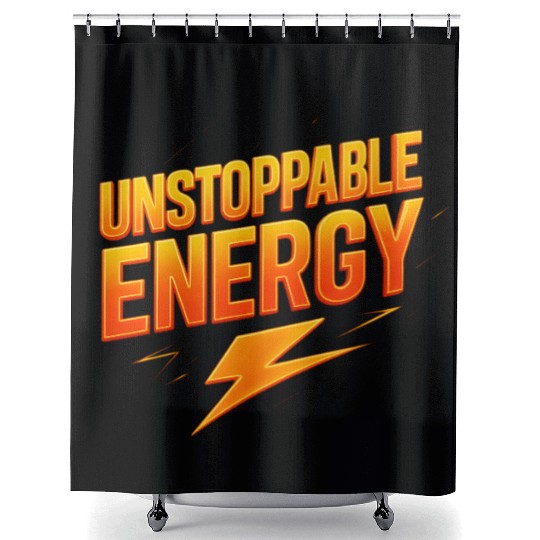 Unstoppable Energy – Futuristic Streetwear Logo Shower Curtains