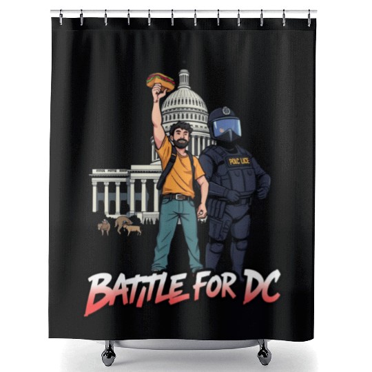 Free DC Sandwich Guy Banksy Style Street Art Shower Curtains