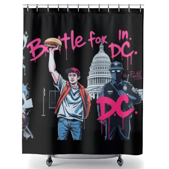 Free DC Sandwich Guy Banksy Style Street Art Shower Curtains