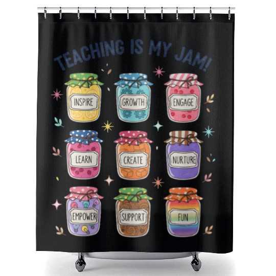 Teaching Is My Jam Cute Teacher Appreciation Shower Curtains