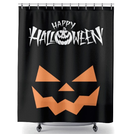 Spooky Jack-O-Lantern Halloween Design Shower Curtains