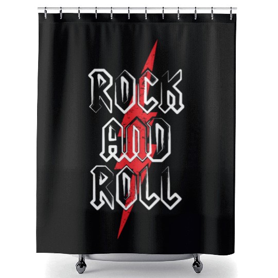 Rock and Roll and Lightning Rock Design Shower Curtains