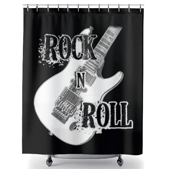 Rock and Roll Electric Guitar Design Shower Curtains