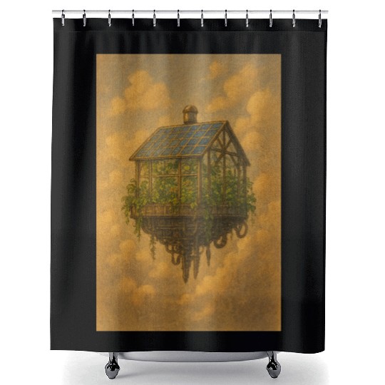 Floating Garden House Art Shower Curtains