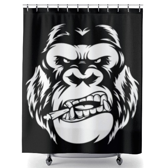 Bold Gorilla Reflection Design Shower Curtains