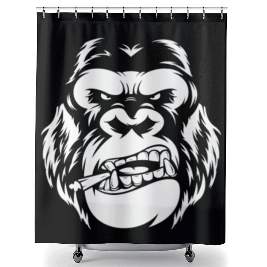 Bold Gorilla Reflection Design Shower Curtains