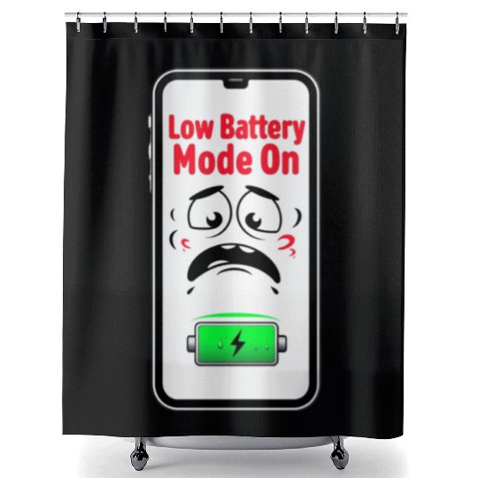 Low Battery Mode Sad  Shower Curtains