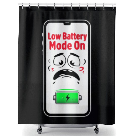 Low Battery Mode Sad  Shower Curtains