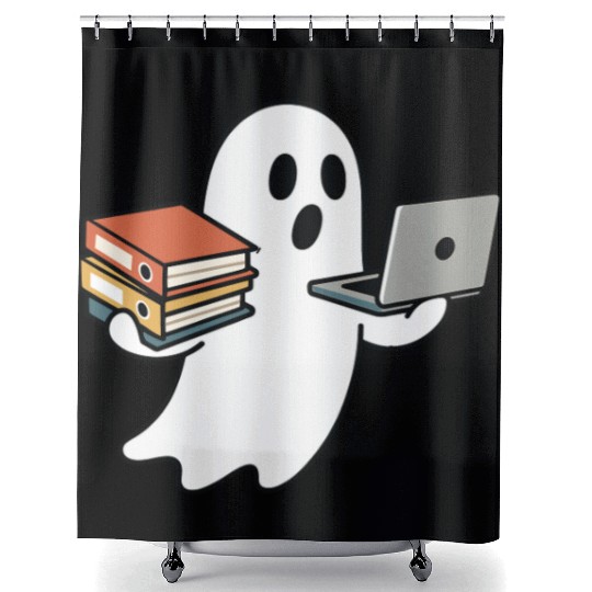 Halloween Office Spirit Funny Laptop Work Shower Curtains