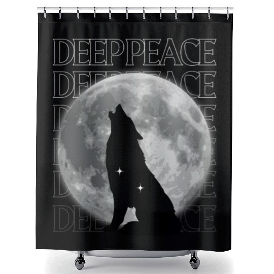 Wolf Howling at Full Moon Design Shower Curtains