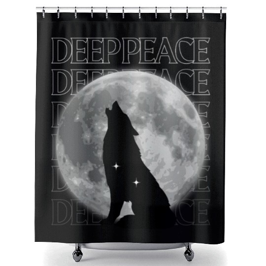 Wolf Howling at Full Moon Design Shower Curtains