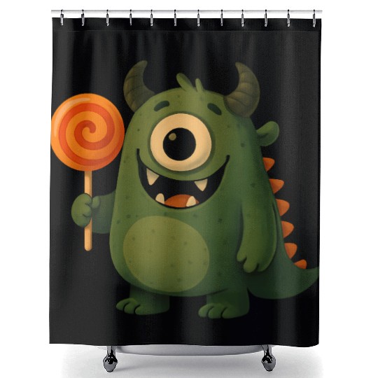 Whimsical Monster with Lollipop Shower Curtains