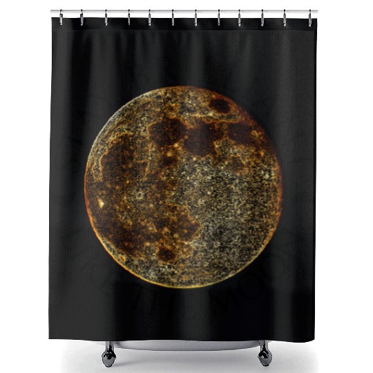Full Moon Design – Black Lettering Quote Shower Curtains