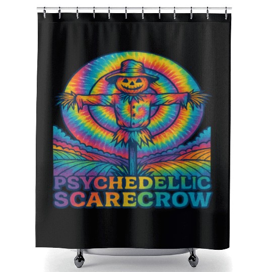 Psychedelic Scarecrow Trippy EDM Rave Festival Shower Curtains