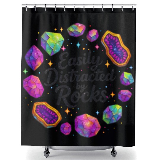 Vibrant Cosmic Ruby Crystal Art Shower Curtains