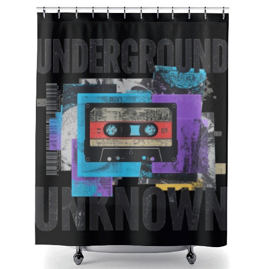 Underground Cassette Tape Urban Art Shower Curtains