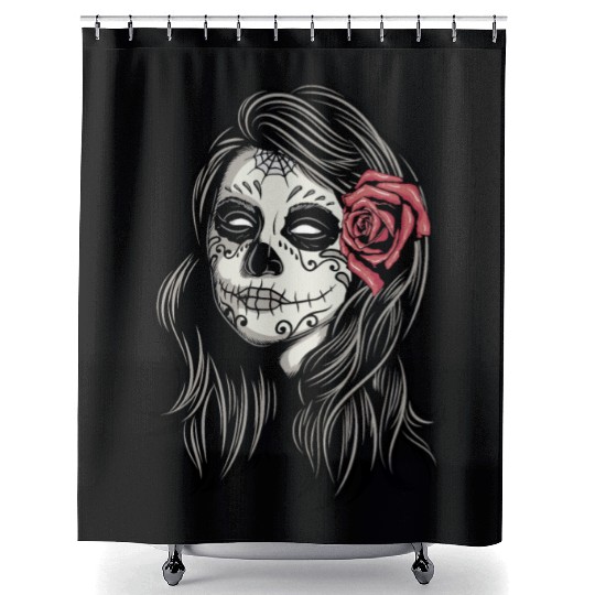 Santa Muerte Holy Woman Shower Curtains