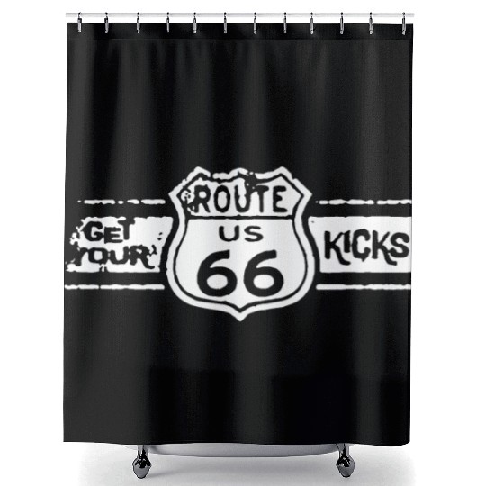 Get Your Kicks Route 66 Mechanics Work Classic Car Shower Curtains