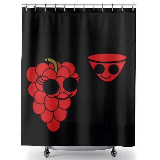 "I like mature men" Grape / Wine Vector Design Shower Curtains
