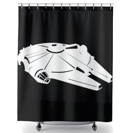 Millennium Falcon White Shower Curtains