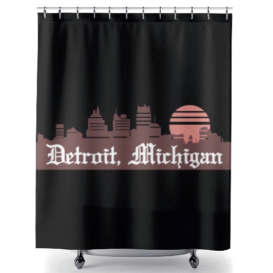 Detroit Linesky Shower Curtains