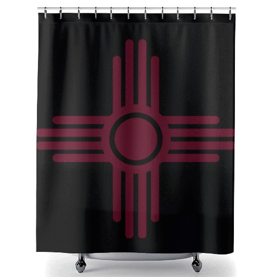Zia Sun, Zia Pueblo, New Mexico, Sun Symbol, SVG, Shower Curtains