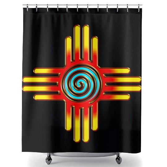 Zia Sun Spiral, Zia Pueblo, New Mexico I Shower Curtains