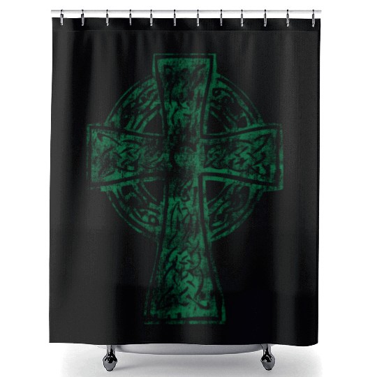 Classic Vintage Style Celtic Cross Crucifix Shower Curtains