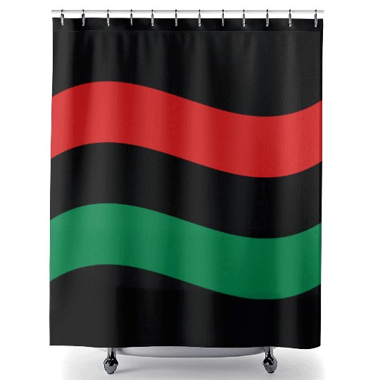 Red, Black & Green Flag Shower Curtains