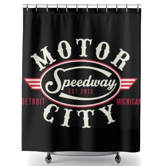 MOTOR CITY SPEEDWAY Shower Curtains