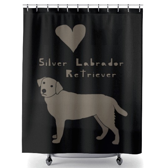 i heart my silver labrador retriever Shower Curtains