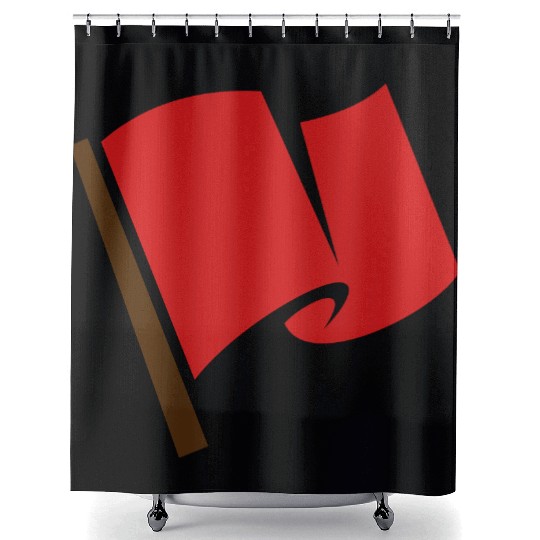 Waving Red Flag Shower Curtains