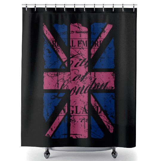 Union Jack - London - Vintage Look Shower Curtains