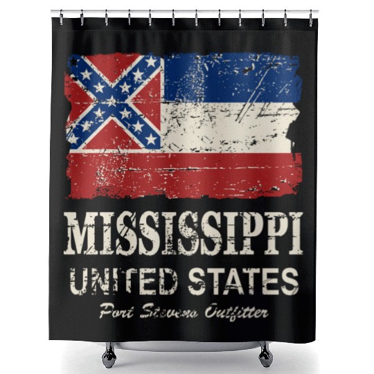 Mississippi Flag - Vintage Look Shower Curtains