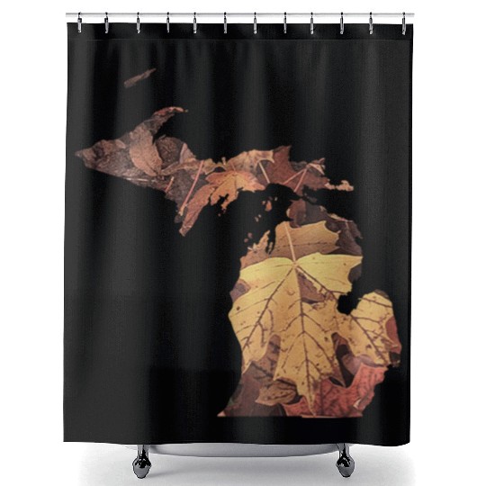 Michigan Autumn Fall Leaves Shower Curtains