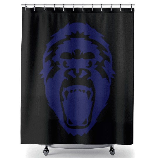gorilla head wild animal Shower Curtains