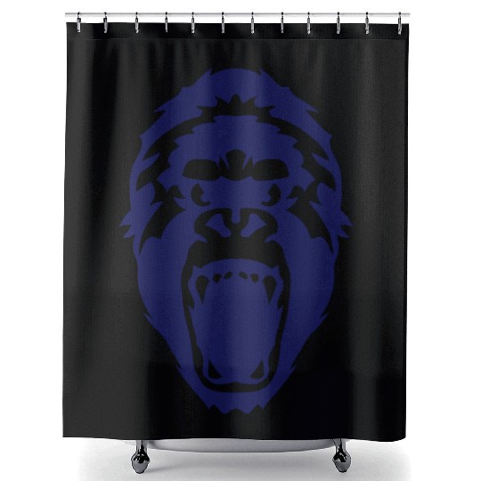 gorilla head wild animal Shower Curtains