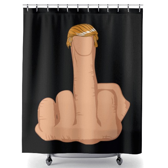 Funny Trump Middle Finger Shower Curtains