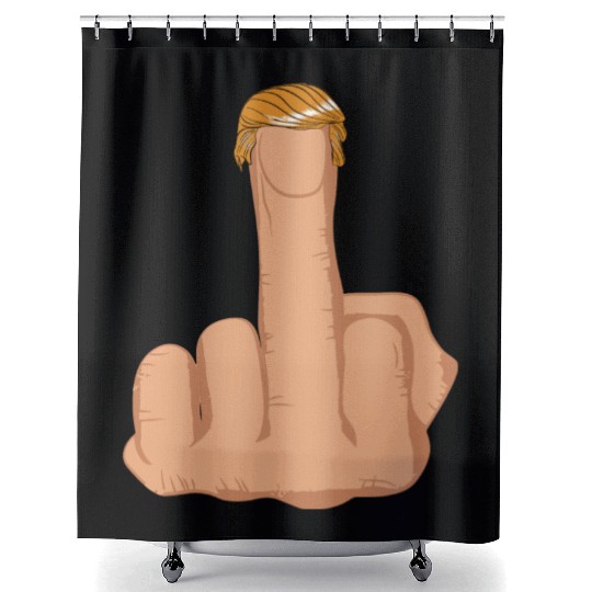 Funny Trump Middle Finger Shower Curtains