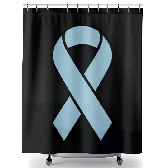 Light Blue Prostate Cancer Ribbon Shower Curtains