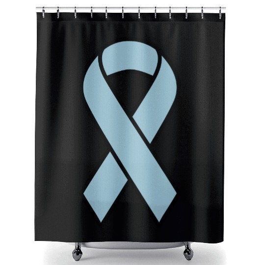 Light Blue Prostate Cancer Ribbon Shower Curtains