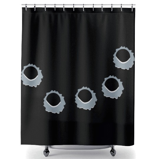 Holes of gun shots Shower Curtains