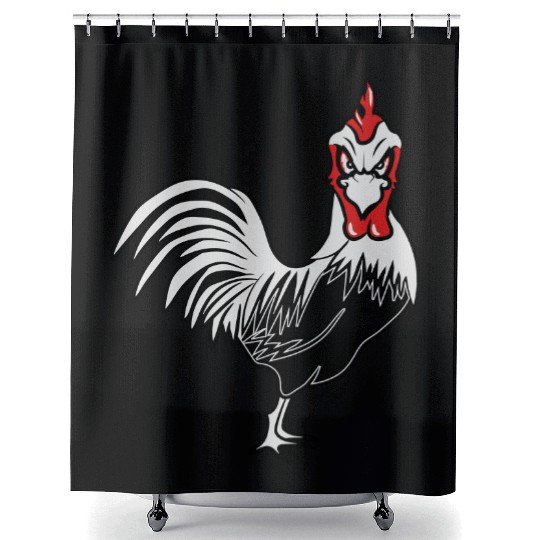 Cock funny Shower Curtains