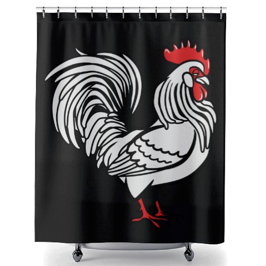Cock witty bird Shower Curtains